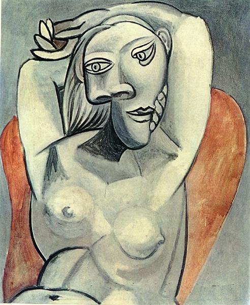 Pablo Picasso Classical Painting Woman Sitting In Red Armchair